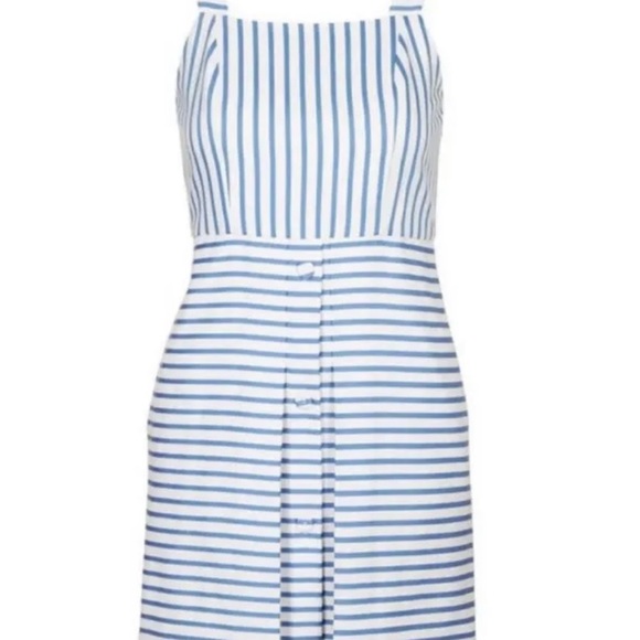 Topshop Blue & White Striped Button 10M10H BLE - Picture 4 of 5